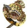 PNG Anello In Zaffiro Colorato Fantasioso In Argento Sterling 925 Gufo Taglia 7.75