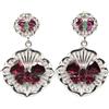 PNG Orecchini Con Trilli in Rodolite Purpurina Rosa & Smeraldo Verde, Argento 925