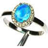 PNG 925 Argento Sterling 6 x 8 MM Blu Opale & Giallo Zaffiro Misura Anello 6.75