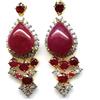 PNG Orecchini In Argento 925 Con Rubino Rosso 15x17 mm E Zircone Placcato Oro 18K