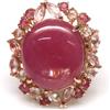 PNG Anello In Argento 925 Gemme 15 x 17 mm Rubino Rosa E Zaffiro Misura 7.75