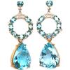 PNG Orecchini In Argento Sterling 925 Con Topazio Azzurro E Zircone 17x23 mm