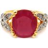 PNG Anello Donna Ruby Naturale Bianco Zircone Pietra Ovale Argento 925 Mis. 6.25