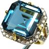 PNG Anello In Argento 925 Con Topazio Blu Di Londra E Zircone 17 X 17 Mm Taglia 6,25