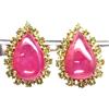 PNG Orecchini In Argento Sterling 925 Con Rubino Rosso E Peridoto 12x17 MM