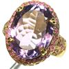 PNG Anello In Argento 925 Con Amethyst Viola E Zaffiro Gemma 13x17 Mm Taglia 7.5