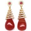 PNG 925 Argento Sterling 12 x 17 MM Arancione Agata, Rubino E Zircone Cubico