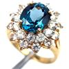 PNG Anello 925 Sterling Silver London Blue Topaz Zircon N 9x11mm Mis 6.25