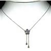 PNG Collana In Tanzanite Blu E Zircone Bianco 17,5" Argento 925 Oro Bianco