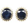 PNG Orecchini In Zaffiro Blu - Giallo In Argento Sterling 925 10 X 12 Mm
