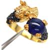 PNG Anello In Argento 925 PNG Con Zaffiro Naturale Blu-Giallo Due Toni