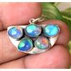 925 Pendente Argento Sterling 22 KT Fuoco Aurora Opale Mano Design Gioielli Gift