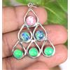 925 Pendente Argento Sterling 30 KT Aurora Opale Mano Design Gioielli Regalo