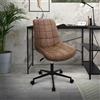 ML-Design Sedia da ufficio ML-Design, marrone, in Pelle finta, con struttura in metallo, imbottita, con schienale regolabile in altezza, girevole a 360°, ergonomica, per l'ufficio a casa o in azienda