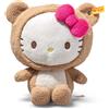 Steiff GmbH Steiff, Hello Kitty in versione orsetto, 20 cm, peluche morbido, con cappuccio removibile, peluche Hello Kitty, regalo per bambini e collezionisti, lavabile in lavatrice