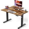 TRIUMPHKEY Scrivania Elettrica Regolabile in Altezza 120 x 60 cm, Marrone | Supporto per Monitor, Scrivania Gaming Seduta/In Piedi, Tavolo PC Multiuso per Casa e Ufficio