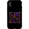 Halloween Glam Retro Vintage Comics Pop Custodia per iPhone X/XS Batterista Batteria Batteria Devil Horns Demon Spooky Uomo Ragazzo
