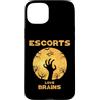 Halloween Escort Tees Custodia per iPhone 15 Plus Escort Love Brains Halloween