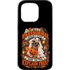 Nomad Tides & Pines Spooky Pet Custodia per iPhone 15 Pro Ghost Pug Paranormale Divertente Halloween Autunno Estetica