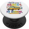 School Bus Driver Back To School First D Bentornato Scuolabus Driver Primo Giorno Trasporto PopSockets PopGrip Adesivo
