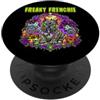 Halloween Glam Retro Vintage Comics Pop Freaky Frenchie Zombie Bulldog Francese Spettrale Orrore Spaventoso PopSockets PopGrip Adesivo