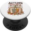 Autumn Reading Club Book Lover Fall Season Reader PopSockets PopGrip Adesivo