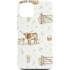 Cozy Countryside Farm Life Design Studio Custodia per iPhone 13 Longhorn - Stivaletti da mucca Ranch Gate Farmhouse Balle di fieno