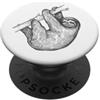 Vintage Sloth Studio Bradipo amante vintage botanico appeso ramo fauna selvatica arte PopSockets PopGrip Adesivo