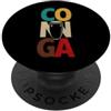 for Lover Drummer Sarcastic Humorous Divertente Conga Drum Detto Con Vintage Retro Vibes PopSockets PopGrip Adesivo