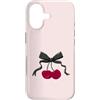 Aesthetic Patterns Custodia per iPhone 17 Ciliegia Coquette e Fiocco Nero