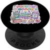 Cute Books 4th Fourth Grade Back to Scho Carino Libri 4 ° Quarto Grado Ritorno a Scuola Ragazza Insegnante Divertimento PopSockets PopGrip Adesivo