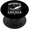 Shark Ocean Lover Gifts Rispetta la gente del posto Shark Ocean Beach Humor PopSockets PopGrip Adesivo