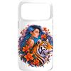 RootCanvas Custodia per iPhone 17 Pro Max Tigre Mistica Ragazza Floreale Femminile Potenza Fantasy Spirit Art