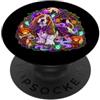 Halloween Glam Retro Vintage Comics Pop Basset Hound Dog Zombie Ghost Undead Spooky Spaventoso Horror PopSockets PopGrip Adesivo