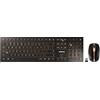 CHERRY DW 9100 SLIM, Set di Tastiera e Mouse Senza Fili, Layout per l'Unione Europea (QWERTY), Connessione Bluetooth e Wireless 2,4 GHz, Tasti Silenziosi, Ricaricabile, Nero-Bronzo