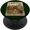 Bookish Reader | Vintage Aesthetic Book Prenota Amante Lettura Fantasy Campfire Citazione PopSockets PopGrip Adesivo