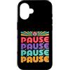 MaPaNoLi Design Custodia per iPhone 16 Pausa Pausa Retro Disco Ball Dance Party Music Lover