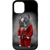 Fox Republic Design Custodia per iPhone 15 Pro Maestro di karate di judo bull dog francese in Red Judogi