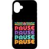 MaPaNoLi Design Custodia per iPhone 16 Plus Pausa Pausa Retro Disco Ball Dance Party Music Lover