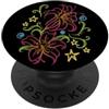 Ornamental Floral Art Tatuaggio artistico Y2K Orchid Flower Line anni '90 PopSockets PopGrip Adesivo