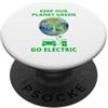 Go Electric National Earth Day Eco tree Go Electric Car World Earth Day ECO pianeta e albero PopSockets PopGrip Adesivo