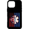 Fire Paramedic Gifts Custodia per iPhone 16 Pro Max Vigile del fuoco, paramedico, SME, bandiera americana