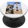 Funny Gen Z Alpha Cat Lover Cool Kitten 67 Six Seven 6 7 Italiano Brainrot Cat Meme Selfie UFO Alieno PopSockets PopGrip Adesivo
