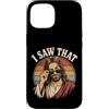 Funny Christian Tee Retro Apparel Co. Custodia per iPhone 15 Jesus I Saw That Funny Christian Retro Occhiali da sole