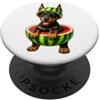 Rottweiler Watermelon Summer and Dog Car Simpatico design a forma di cane con anguria e rottweiler PopSockets PopGrip Adesivo
