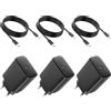 BHHB 45W Caricatore USB C for iPhone 17 16 15/17 16 15 Pro/Pro Max/Air/Plus,iPad Pro,Samsung S25/S24,Caricabatterie Alimentatore Presa Spina Adattatore Charger Rapido USBC con Cavo 2M (Nero3, 3-Pack)