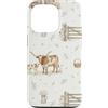 Cozy Countryside Farm Life Design Studio Custodia per iPhone 13 Pro Longhorn - Stivaletti da mucca Ranch Gate Farmhouse Balle di fieno