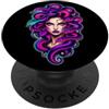 Urban Empyre Medusa Serpente Donna Viola Rosa Rettile Serpente Gotico PopSockets PopGrip Adesivo