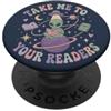 Alien Reader Orbit Alien Reading Book Amante Spazio Reader Bibliotecario PopSockets PopGrip Adesivo