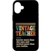 Vintage Teacher Gifts Custodia per iPhone 16 Plus Vintage Insegnante Definizione Divertente Educatore